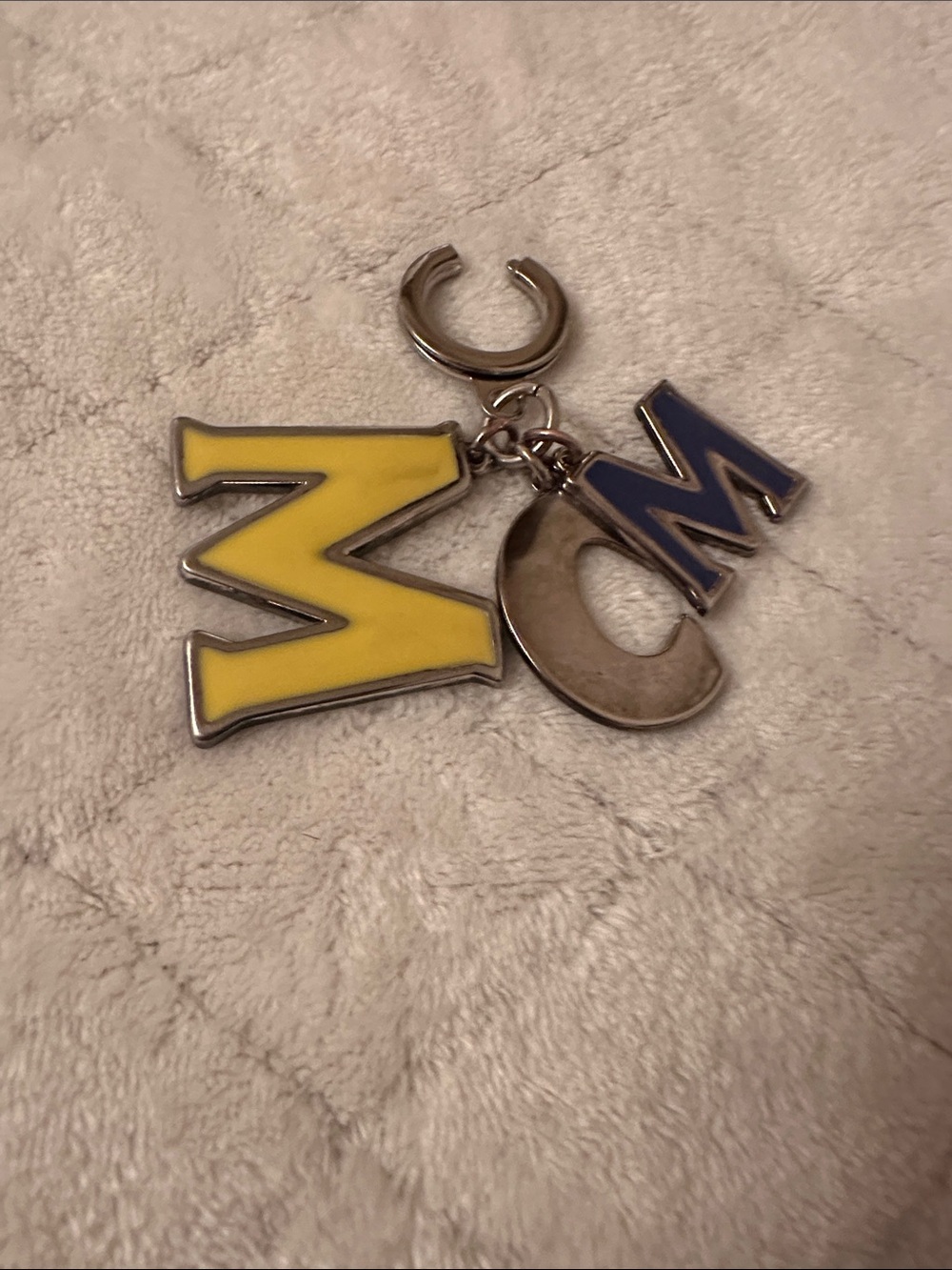 MCM Silver Letter Charm Keychain